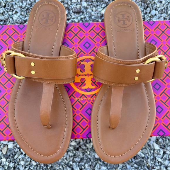 Tory Burch Tan Leather Thong Sandals - Picture 7 of 7